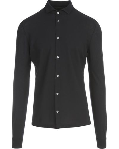 Zanone Polo Neck Shirt Clothing - Black