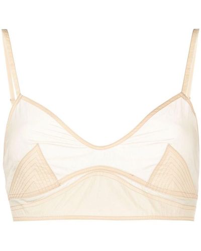 Low Classic See-through Stitch Bra-top Clothing - Natural