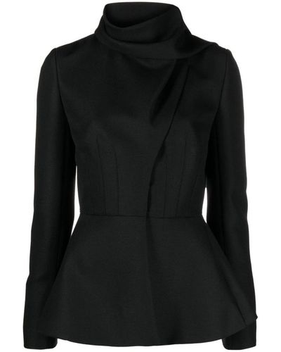 The Row Peplum Wool-blend Jacket - Black