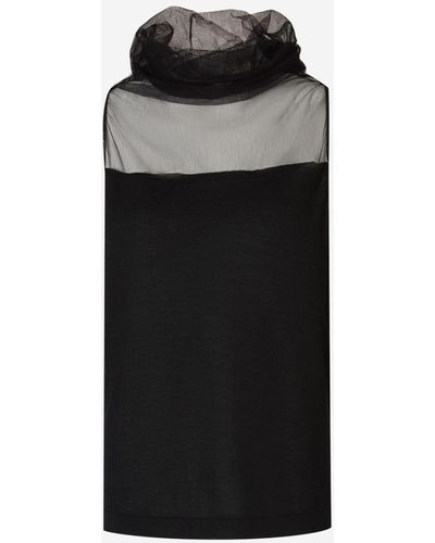 Fabiana Filippi Semi-transparent Knit Top - Black