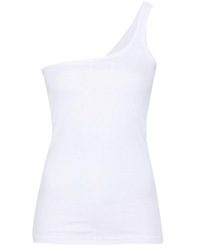 Isabel Marant One-Shoulder Ribbed Top - White