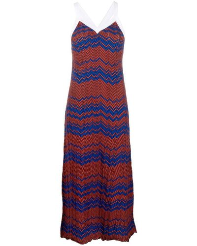Wales Bonner Fully-pleated Knitted Dress - Red