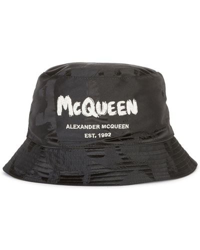 Alexander McQueen Graffiti Bucket Hat - Black
