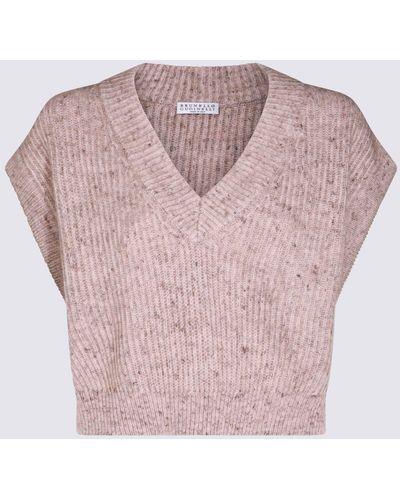 Brunello Cucinelli Rose Wool Knitwear - Pink