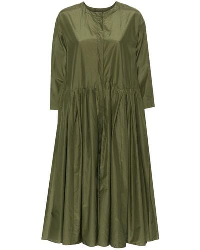Max Mara Cotton And Silk Blend Midi Dress - Green