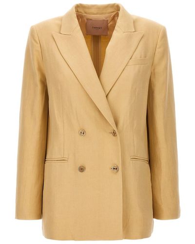 Twin Set Double-breasted Blazer - Natural