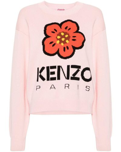 KENZO Boke Flower Intarsia-knit Sweater - Pink