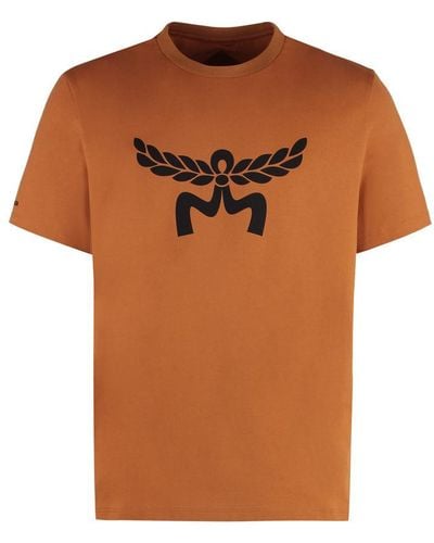 MCM Cotton Crew-neck T-shirt - Orange