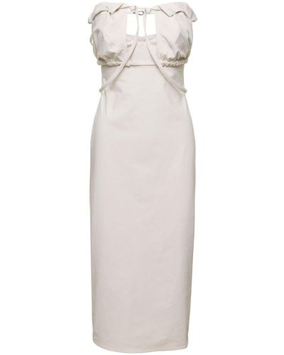 Jacquemus La Robe Bikini Cotton-blend Midi Dress - White