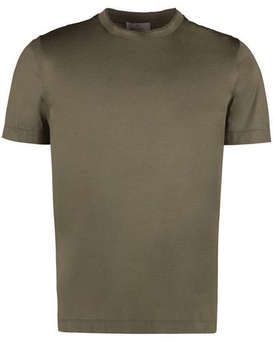 Canali Cotton Crew-neck T-shirt - Green