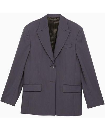 Acne Studios Single-breasted Jacket In Blend - Blue