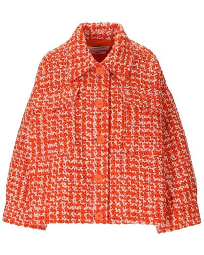 Essentiel Antwerp Energised Orange Oversize Jacket - Red