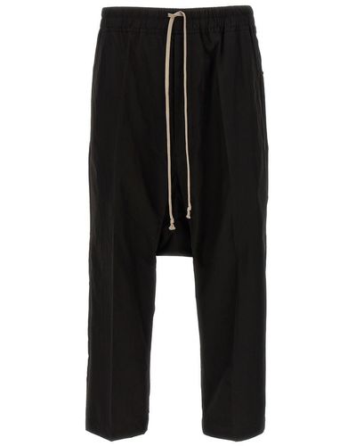 Rick Owens 'drawstring Cropped' Pants - Black