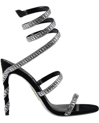 Rene Caovilla 115mm Crystal-embellished Sandals - Black