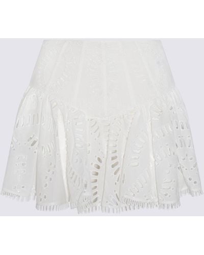 Charo Ruiz White Cotton Skirt