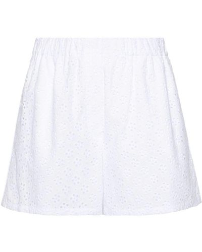 KENZO Shorts With Broderie Anglaise - White