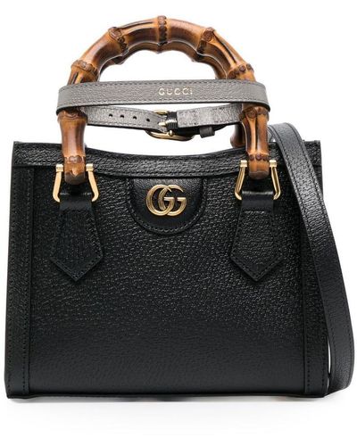 Gucci Diana Mini Leather Tote - Black