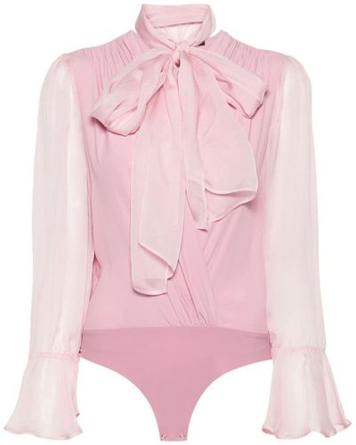 Pinko Draped-detail Bodysuit - Pink