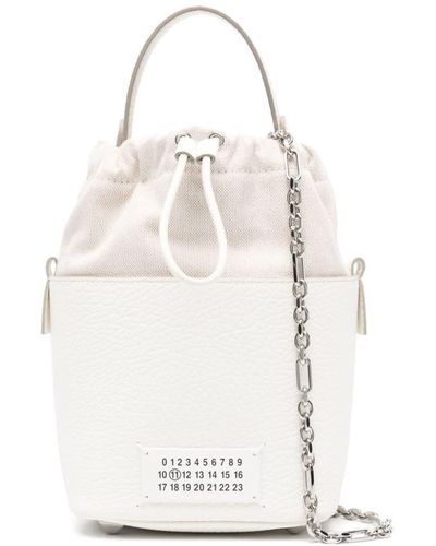 Maison Margiela 5ac Small Leather Bucket Bag - White