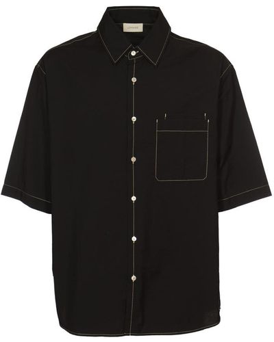 Lemaire Short-sleeved Shirt, - Black