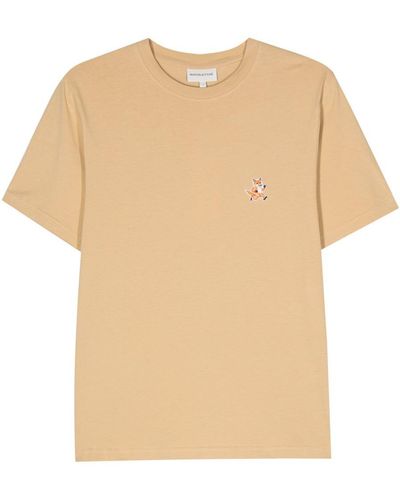 Maison Kitsuné T-Shirt With Print - Natural