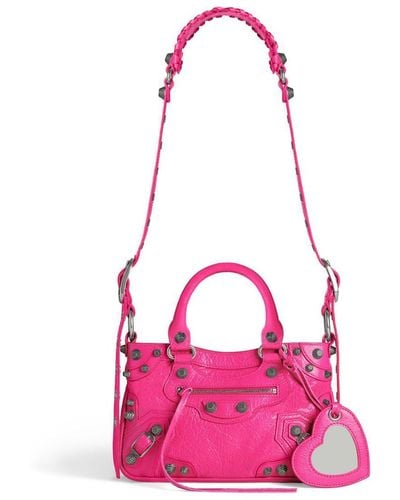 Balenciaga Neo Cagole Small Leather Handbag - Pink
