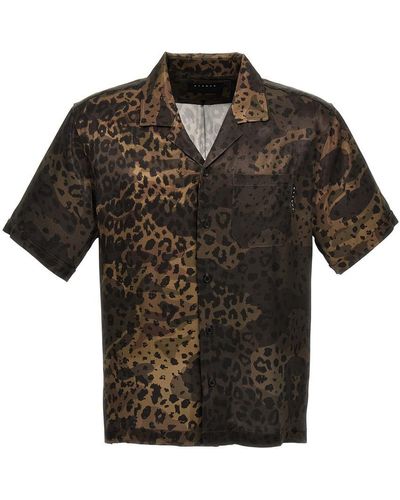 Stampd 'dual Camo Leopard Camp' Shirt - Black