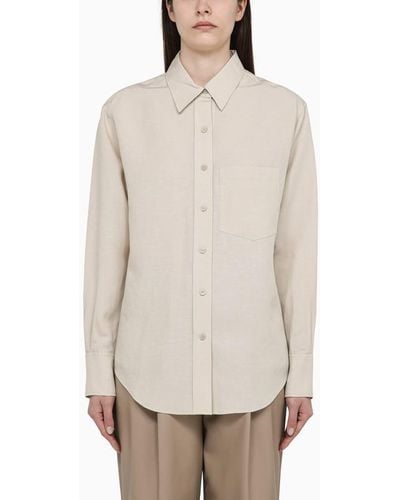 Calvin Klein Linen-Blend Shirt - Natural