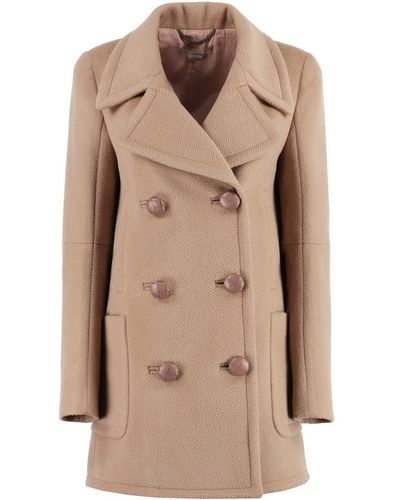 Stella McCartney Double-breasted Wool Coat - Natural