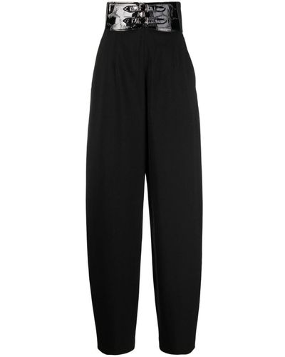 Alaïa High-waisted Belted Trousers - Black