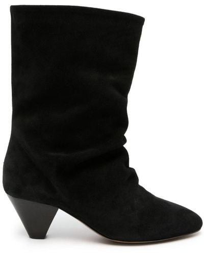 Isabel Marant Reachi Suede Leather Boots - Black
