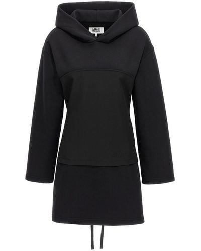 MM6 by Maison Martin Margiela Corset Hoodie Dress Dresses - Black