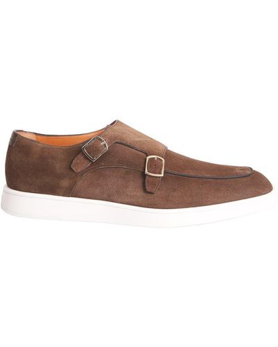 Santoni Suede Leather Sneakers - Brown