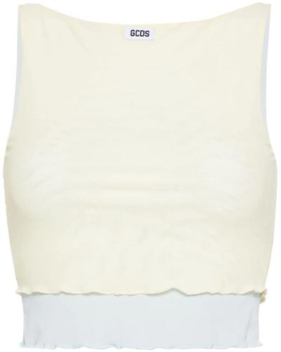 Gcds Tulle Tank Top - Natural