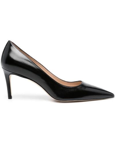 Stuart Weitzman 70mm Pointed-toe Leather Court Shoes - Black