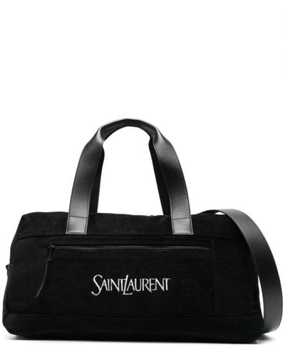 Saint Laurent Logo-Jacquard Zipped Duffle Bag - Black
