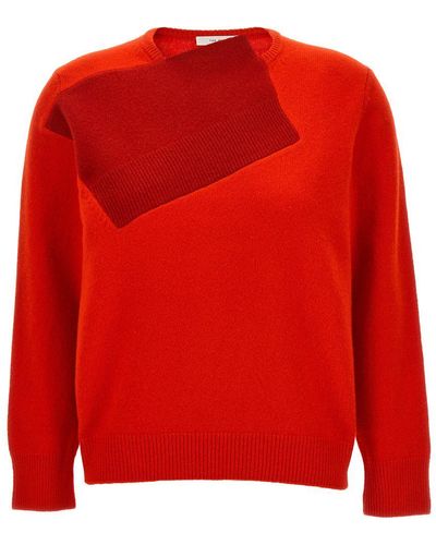 The Row Enid Two-tone Wool And Cashmere-blend Sweater - Red