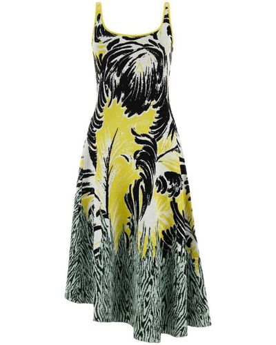 Bottega Veneta Jacquard Asymmetric Midi Dress - Multicolour
