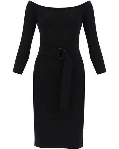 Norma Kamali Jersey Knee Length Dress - Black