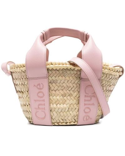 Chloé Chloè Sense Raffia Basket Case - Pink