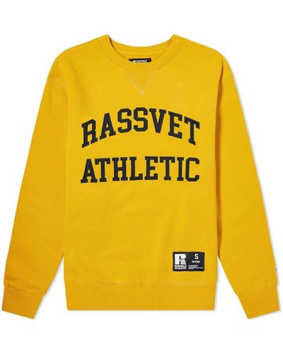 Gosha Rubchinskiy Paccbet Rassvet X Russell Athletic Logo Sweatshirt - Yellow
