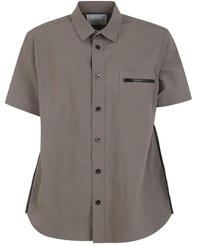 Sacai Matte Taffeta Shirt Clothing - Grey
