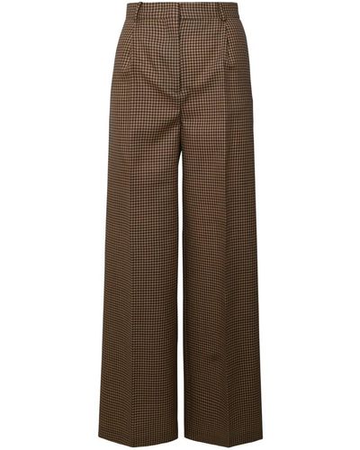 MSGM Two-tone Wool Trousers - Brown