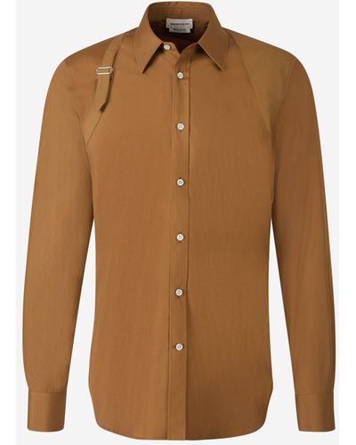 Alexander McQueen Cotton Harness Shirt - Brown