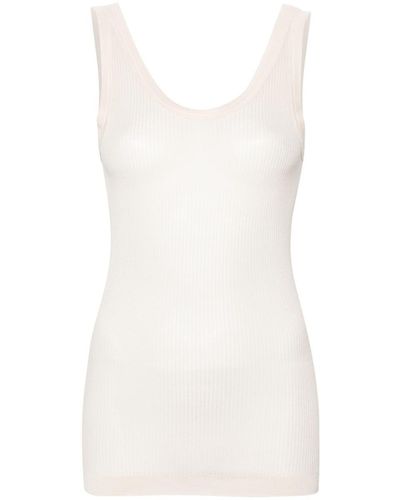 Lemaire Ribbed Tank Top - White