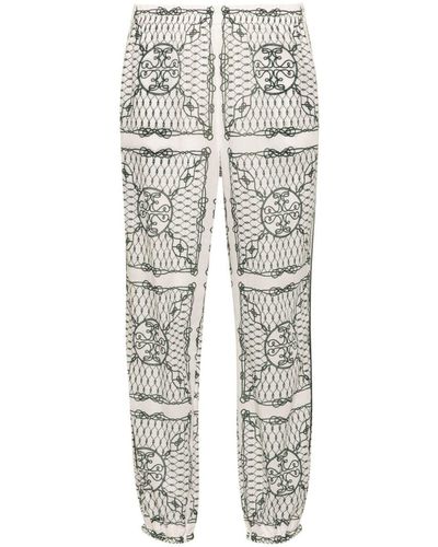 Tory Burch Printed Cotton Pants - White
