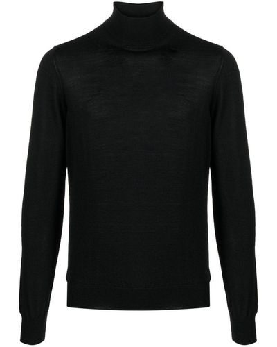 Tagliatore Roll-neck Fine-knit Jumper - Black