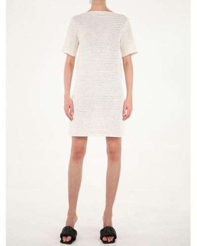Bottega Veneta Crochet White Dress - Natural