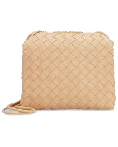 Bottega Veneta Loop Leather Crossbody Bag - Natural