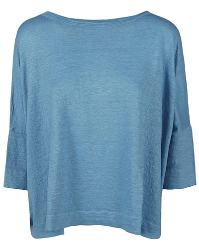 Shirt C-zero Linen Over Sweater - Blue